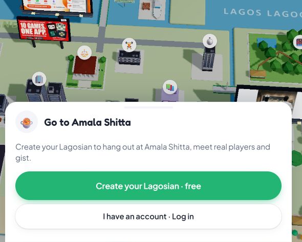 Amala Shitta entry prompt on the Lagos Life map